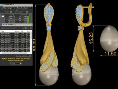 Earring Pearl  3D print model