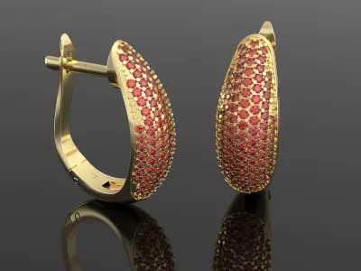 Luxury earring with diamonds  3D print model