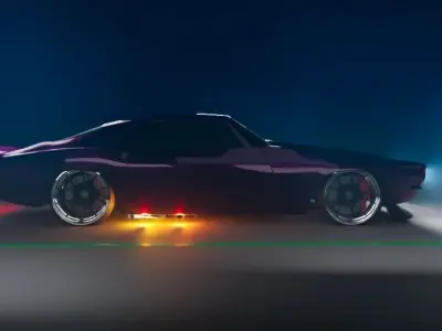 chevrolet camaro   1970 custiom with animation Low-poly 3D model