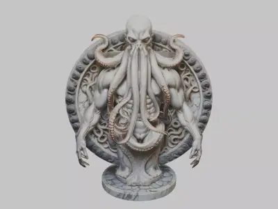 Cthulhu Scuplture Old Ones Decoration Lovecraft Low-poly 3D model