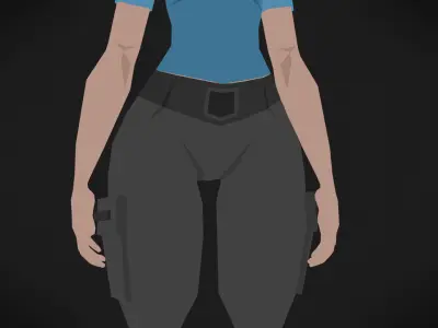 Colorly - Police Girl - Game Ready - Rigged - Customizable Low-poly 3D model