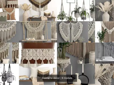 macrame decor 3D Model Collection