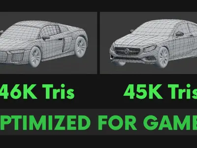 Car Pack-Game Ready-UE4 Low-poly 3D model