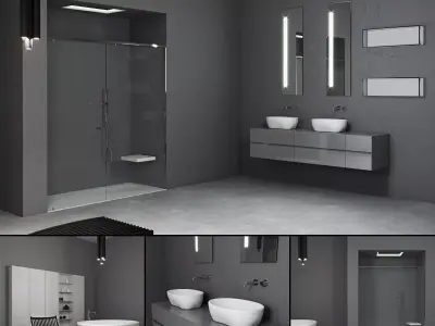 Bathroom furniture set Panta Rel 6 3D model