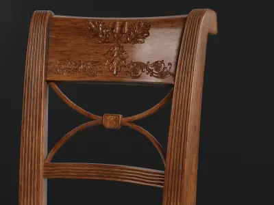 Classic Vintage Chair Low-Poly Low-poly 3D model