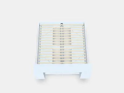 BRIMNES Bed frame w storage and headboard 9 Low-poly 3D model