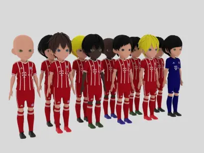 Bayern Munchen Football Team Low-poly 3D model