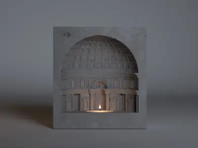 pantheon inspired warmer holder  3D model