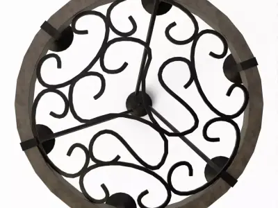 Lincolnville 6-Light Candle-Style Wagon Wheel Chandelier 3D model