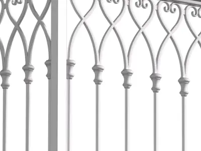 Eastern balcony with wrought iron railing 3D model