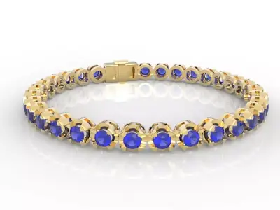 10pt Gem Or Diamond Tennis Bracelet 3D print model