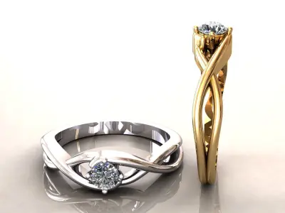 Twisted Knot Ring 22pt 3D print model