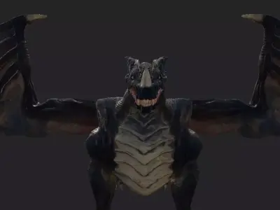 Black-Dragon ragnar FBX RIGGED TEXTURE 4K and 2K  videogame-AA 3D model