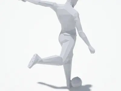 Football Man Sport Pose Low-poly 3D model