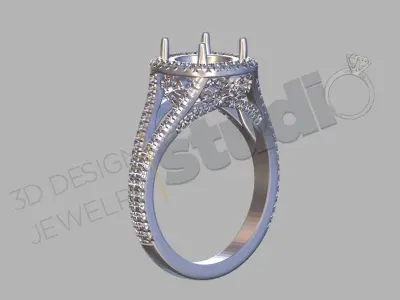 cushion shape ring 3d model 3D print model
