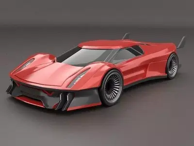 Hyperwinger futuristic supercar concept 3D model