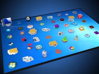 windows desktop icon in 3d 3D model