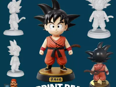 The Cheerful Hero of the Saiyan Race in 3D 3D print model