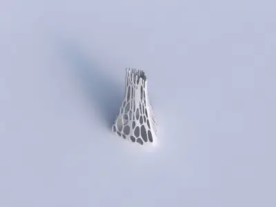 Vase grounded tilted triangle with cracked organic lattice 2 3D print model