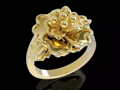 Luxury Floral Bloom Women Ring High Jewelry 620 3D print model