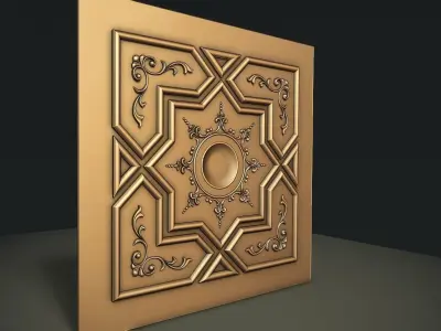 Vintage Hand Carved 3D Decor 3D print model