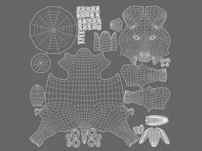 Donkey Basemesh Low-poly 3D model