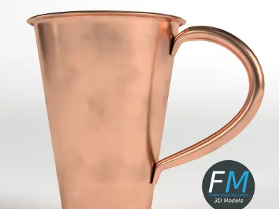 Copper mug cup 3D model