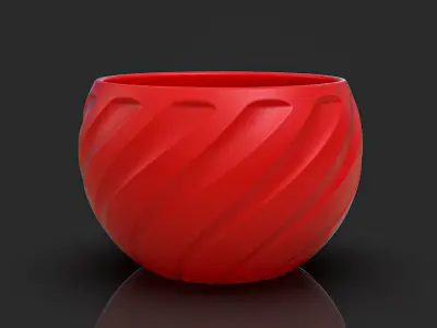 spvase clear glass cup with swirls 3D print model