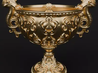 Golden Dragon Bowl 3D model Chinese Ornament bowl for printing 3D print model