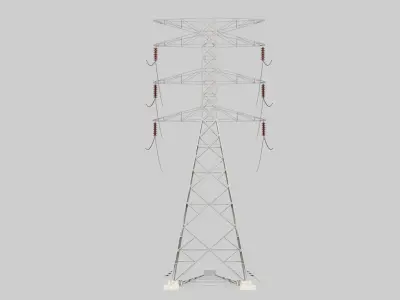 Transmission Tower Low-poly 3D model