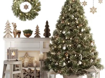 Christmas Tree and Decoration Set 011 3D model