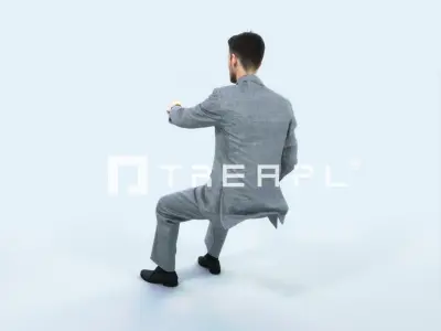 Posture 20A Driver Driving Sitting Elegant Business Man Low-poly 3D model