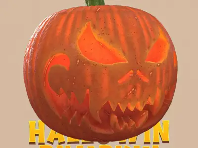 Halloween Pumpkin 3D Pack - Game Ready - Unreal - Unity Low-poly 3D model