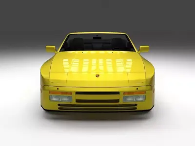 Porsche 944 Cabrio with interior 3D model