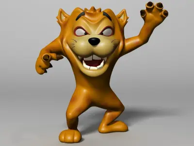 Cartoon Beast Rigged Low-poly 3D model