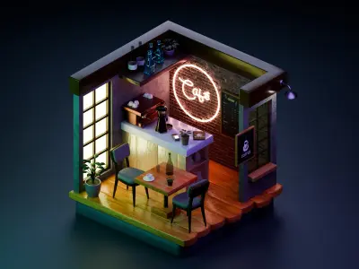 cafe room 3D model