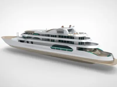 Megayacht luxury yacht 3D model