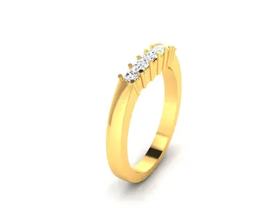 Band 3dm Render Details gold ring with ruby stones 3D print model