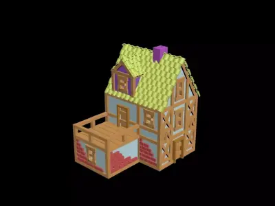 Medieval House 65 3D print model 3D model