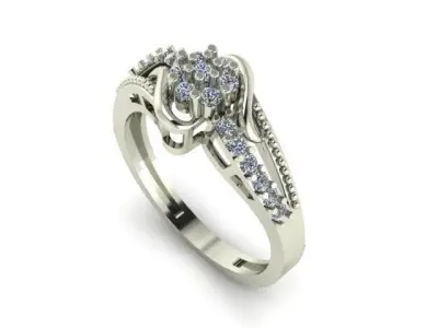 engagement ring 3D print model