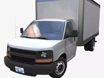 2010 Industrial box van Low-poly 3D model