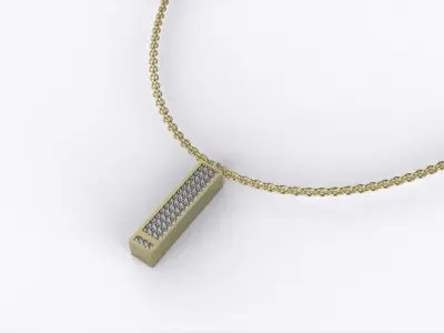 Modern Love Pendant 3D Model with  Stones 3D print model