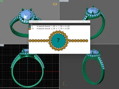 STL 3DM Print Ready Women Diamond Ring Lightweight Printable  3D print model 98