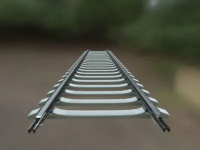 Rails rusty  and new Low-poly 3D model