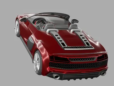 Audi R8 spyder 2020 Low-poly 3D model