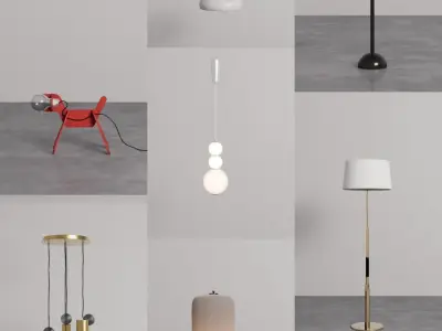 100 Lamps 3D model