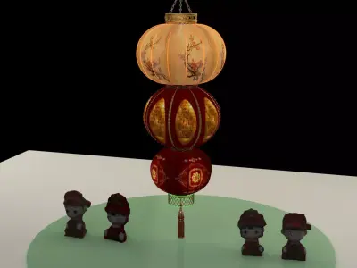 Chinese red lantern 3D model 82