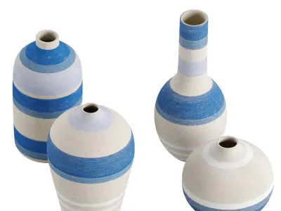 Set vases home decoration 3D model