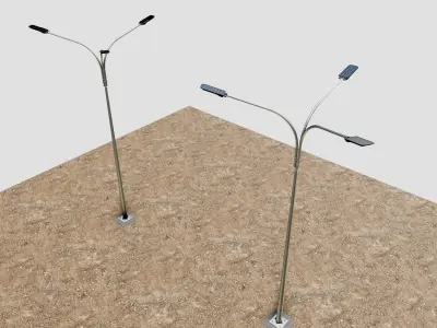 6MT LIGHTING POLE-TRIPLE BENDING ARM 3D model