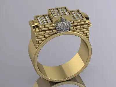 Elegant Mens Ring Jewelry Gold 3D print model purchase